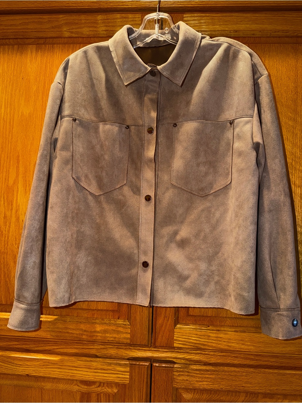 Black Tape Faux Suede Cropped Overshirt size S